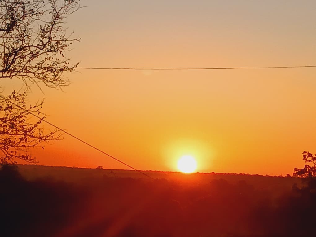 Sunset over the bush near the lodge